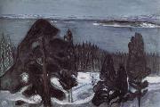 Edvard Munch Winter night oil painting